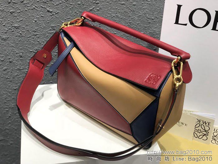 LOEWE羅意威  Loewe Puzzle乳酪拼色 專櫃同步 最新版本 小牛皮手提斜挎包  jdl1149